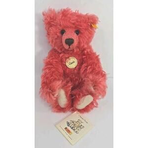 Vintage 12” Steiff 005152 Watermelon Red Teddy Bear 11" Mohair Growler U321